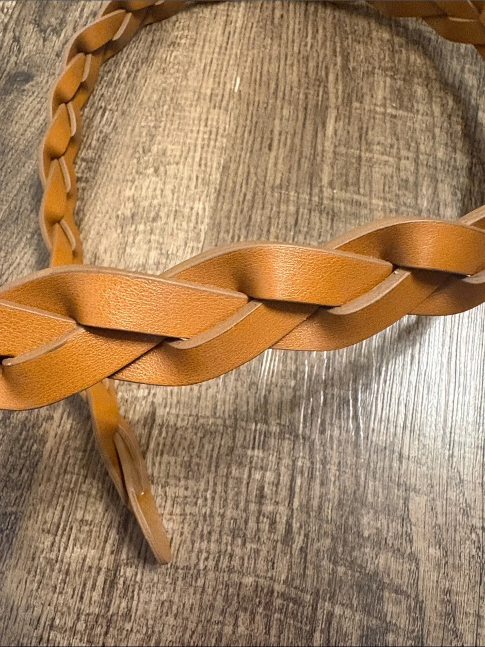 GAP Braided Leather Adjustable Belt in Tan Brown with Brass Buckle 36.5”